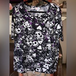 LuLaRoe 2XL Disney’s Jack Skellington GiGi mid length sleeve Top